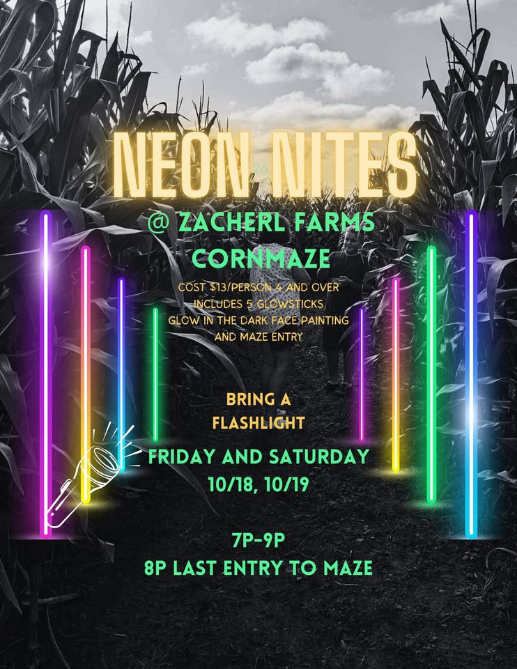 Zacheral Farms Neon Lights at the Corn Maze